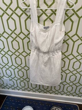 Michael Stars White Textured Cotton Sundress